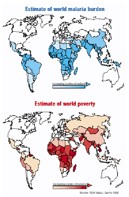World malaria burden / World poverty map
